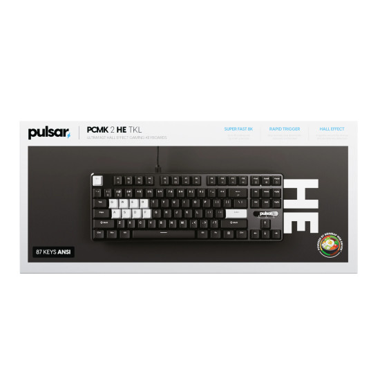 Pulsar професионална геймърска механична клавиатура Professional Gaming Mechanical Keyboard PCMK 2 HE TKL ANSI Black - 8K, Gateron Magnetic Switches [Linear]