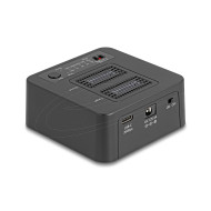 Delock M.2 Докинг станция за 2 x M.2 NVMe, клониране,изтриване, до 20 Gbps, USB-C, адаптер