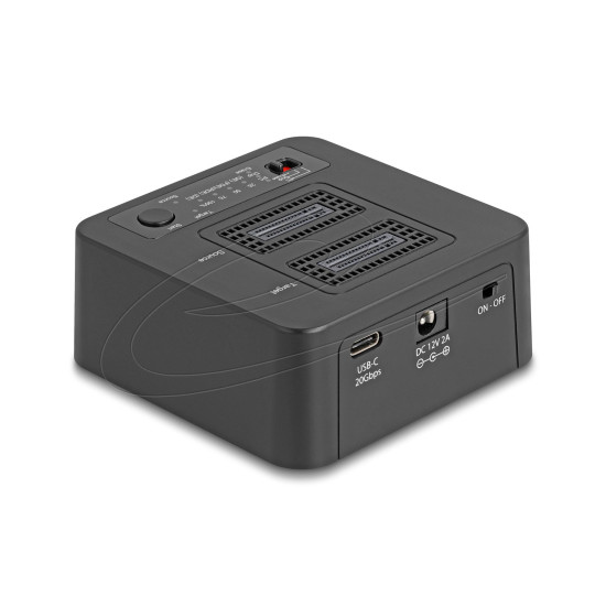 Delock USB 20 Gbps M.2 Docking Station for 2 x M.2 NVMe PCIe SSD with Clone and Erase Function