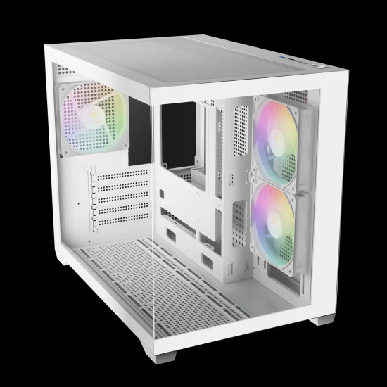 Gamdias кутия Case mATX - AURA GC10M White - 3 x 120 mm A-RGB, Tempered Glass Gamdias кутия Case mATX - AURA GC10M White - 3 x 120 mm A-RGB, Tempered Glass
