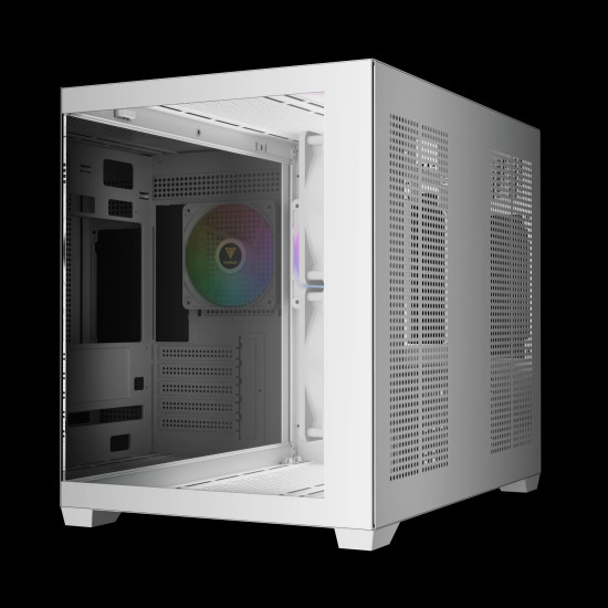 Gamdias кутия Case mATX - AURA GC10M White - 3 x 120 mm A-RGB, Tempered Glass Gamdias кутия Case mATX - AURA GC10M White - 3 x 120 mm A-RGB, Tempered Glass