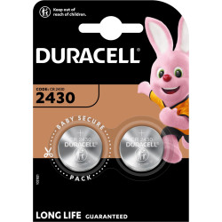 Бутонна батерия литиева DURACELL CR2430, 3V,  2 бр. в блистер, цена за 2 бр. батерии