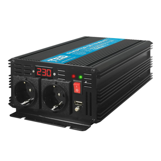 Инвертор 12/220 V DC/AC 1500/3000W Pure Sine Wave TED000385 TED ELECTRIC Инвертор 12/220 V DC/AC 1500/3000W Pure Sine Wave TED000385 TED ELECTRIC