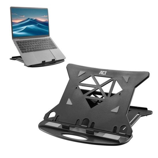 Foldable lightweight laptop stand ACT AC8150, 7 positions, Black Foldable lightweight laptop stand ACT AC8150, 7 positions, Black