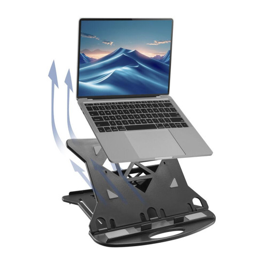 Foldable lightweight laptop stand ACT AC8150, 7 positions, Black Foldable lightweight laptop stand ACT AC8150, 7 positions, Black