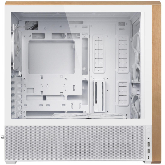 Case Lian-Li LANCOOL 217 Mid-Tower, Tempered Glass, Wood-White