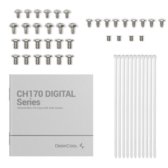 DeepCool кутия Case mini-ITX - CH170 DIGITAL White