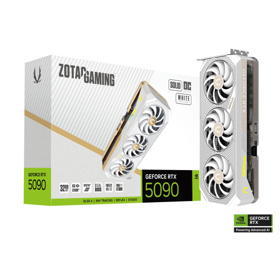 Видео карта ZOTAC GAMING RTX 5090 SOLID OC White Edition 32GB GDDR7