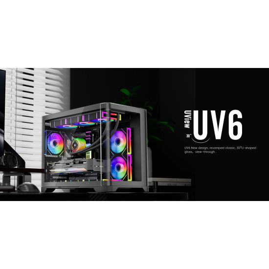1stPlayer кутия Case mATX - UV6 Black