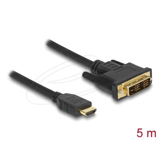 Delock HDMI to DVI 18+1 cable bidirectional 5 m