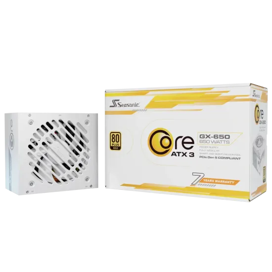 Захранващ блок Seasonic CORE GX White 650W 80+ Gold, Fully Modular, ATX 3.1, PCIe 5.1