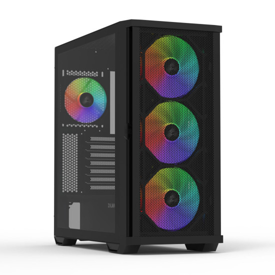 Case ZALMAN Z10 PLUS, Tempered Glass, RGB Mid-Tower, Black