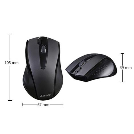 Безжична безшумна мишка A4tech V-Track G9-500FS,  Черен