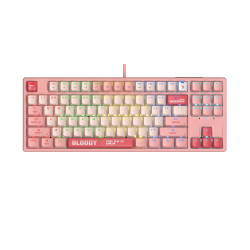 A4tech Gaming Mechanical Keyboard Bloody Energy Pink S87 BLMS TKL RGB Backlit red switch, USB