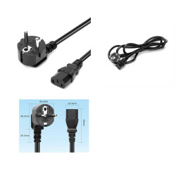 Estillo Power cable, 0.75mm2, VDE test, 1.8m, black, bulk packaging