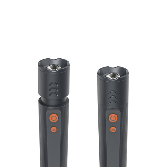 Hama “FLX1200-C” LED Torch, Rechargeable, Shockproof, Alu, 4 Modes + SOS, Zoom