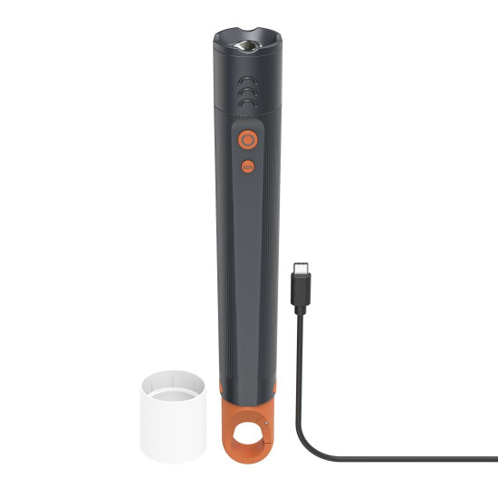 Hama “FLX1200-C” LED Torch, Rechargeable, Shockproof, Alu, 4 Modes + SOS, Zoom