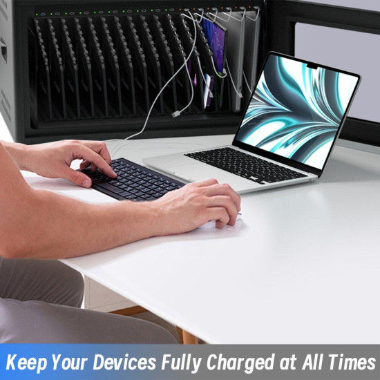 Universal charging cabinet for up to 12 tablets Estillo IP-2312 for wall mounting or freestanding, 12 x USB-C ports