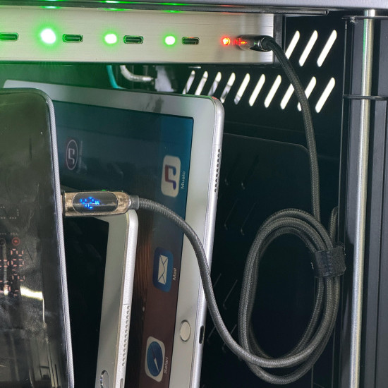 Universal charging cabinet for up to 12 tablets Estillo IP-2312 for wall mounting or freestanding, 12 x USB-C ports