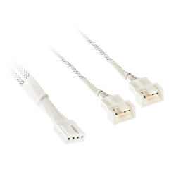 Kolink 1-2 PWM Fan Splitter Cable - 35cm, braided, White