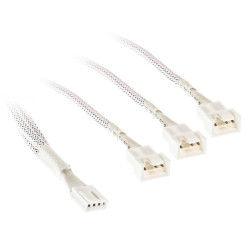 Kolink 1-3 PWM Fan Splitter Cable - 35cm, braided, White