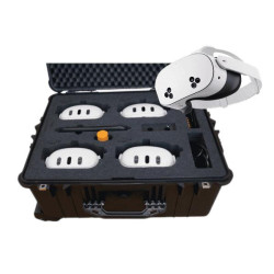 Set of 4 PICO Neo 3 VR headsets, case, router, tablet and accessories