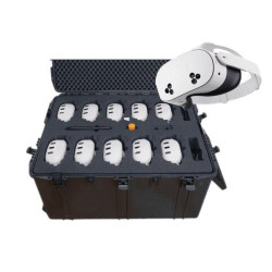 Set of 10 PICO Neo 3 VR headsets, case, router, tablet and accessories