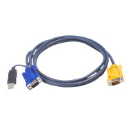 5.0M USB KVM Cable with 3 in 1 SPHD and built-in PS/2 to USB converter