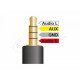 Delock Cable Stereo jack 3.5 mm 4 pin male angled > 3 x RCA male 1.5 m