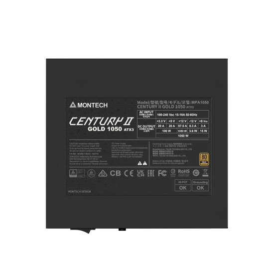 Montech захранване PSU ATX 3.1 1050W Gold - CENTURY II 1050W