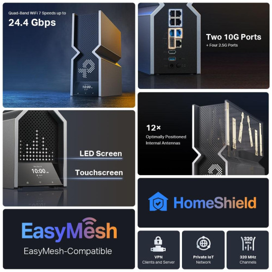 Wireless Router TP-Link Archer BE900 Quad-Band Wi-Fi 7