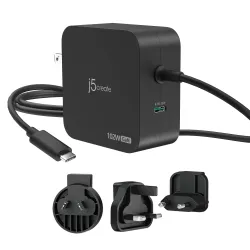 j5create JUP25102V Charger 220V- GaN 102W USB-C 2ports- for laptops, tablets, phones