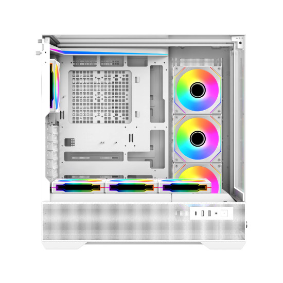Xigmatek кутия Case EATX - Vision Arctic - 7 ARGB Fans, LCD Display Panel, Smart Fan Control