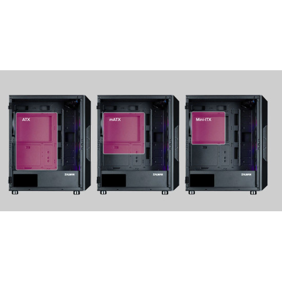 Zalman кутия Case ATX - i3 NEO ARGB Black - Mesh, aRGB, Tempered Glass