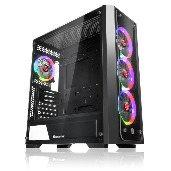 Raijintek кутия Case EATX - PONOS TG4 - 4 x 120mm ARGB Fans, Tempered Glass