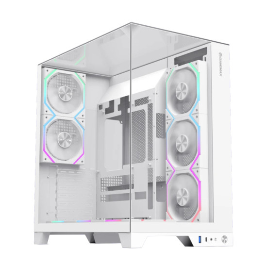 Gamemax кутия Case ATX - Infinity Pro White - 5 x 120 mm Addressable RGB fans