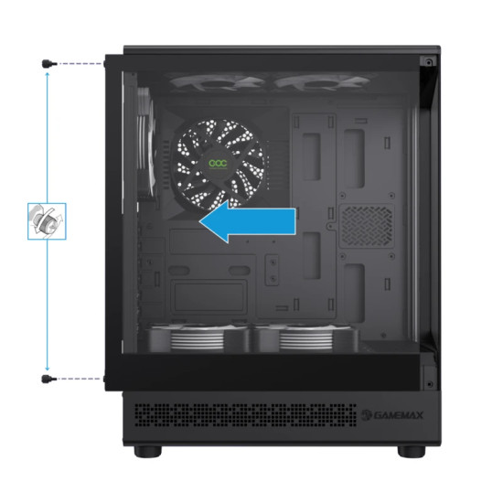 Gamemax кутия Case ATX - Vista COC AB - 5 x 120 mm A-RGB Fans, MB Plate COC Fan Gamemax кутия Case ATX - Vista COC AB - 5 x 120 mm A-RGB Fans, MB Plate COC Fan
