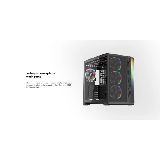 1stPlayer кутия Case ATX - VT7-BK - USB-C, Mesh, A-RGB
