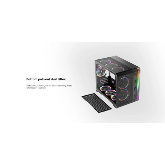 1stPlayer кутия Case mATX - VT6-BK - Mesh, A-RGB