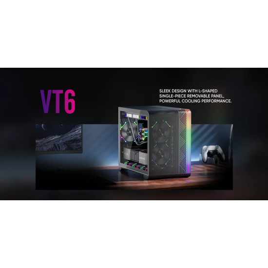 1stPlayer кутия Case mATX - VT6-BK - Mesh, A-RGB