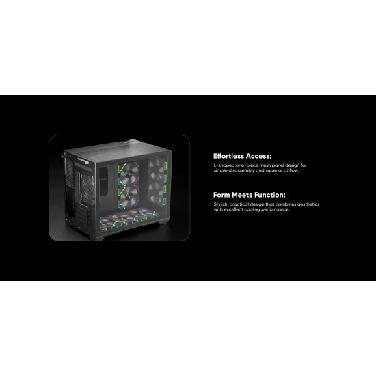 1stPlayer кутия Case mATX - VT6-BK - Mesh, A-RGB