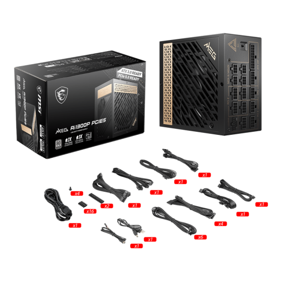 MSI POWER SUPPLY 1300W EFF 92 PFC ACTIVE MODULAR FAN 120MM