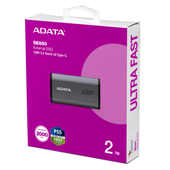 ADATA SSD 2TB EXT USB-C GRAY