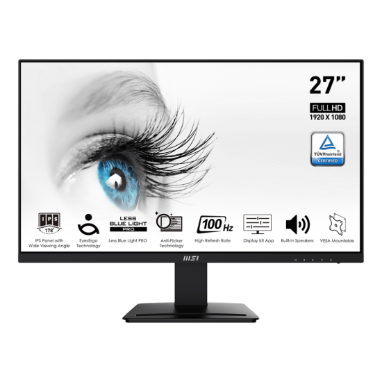 MSI 27 FHD 100Hz IPS 1ms 16:9 HDMI DP DSUB AUDIO FFREE