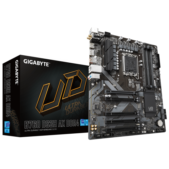 GB B760 4xDDR4  4xSATA3  RAID HDMI DP           2xM2 GLAN        5xPCIEx16                   WiFi