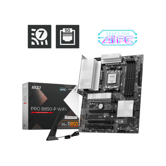MSI B850 4xDDR5  4xSATA3 RAID HDMI                 3xM2 GLAN        4xPCIEx16                  WiFi