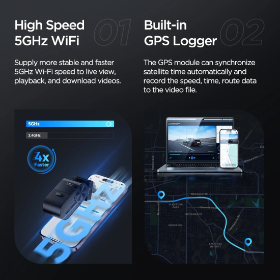 VIOFO Видеорегистратор Dash Cam VS1 - 2K, Sony STARVIS 2, 32GB SD Card Included, GPS, Bluetooth