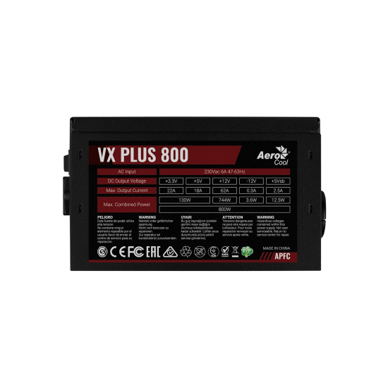 AeroCool захранване PSU VX PLUS STEALTH 800W A-PFC - ACPN-VS80AEY.12