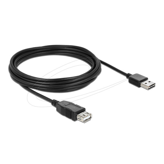 Delock Extension cable EASY-USB 2.0 Type-A male > USB 2.0 Type-A female black 5 m