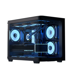 AeroCool кутия Case mATX - P300C-G-BK-v1 - 3 x 120 mm Infinity Mirror A-RGB